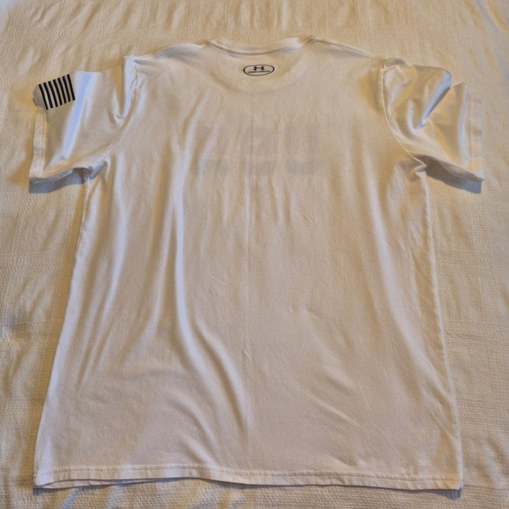Under Armour mens's size XL loose fitting white short sleeve shirt USA logo GUC - Picture 4 of 5